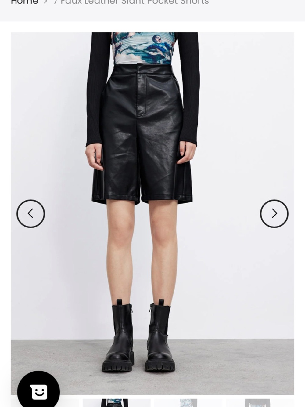 High-Rise Black Faux Leather Bermuda Shorts